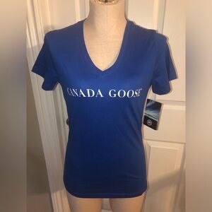 Canada Goose Blue Polar Bears International V-Neck Tee